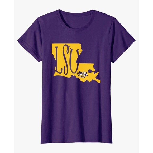 LSU Tigers Iconic State Purple Officially Licensed T-Shirt Women’s Size XXL New - Picture 1 of 2